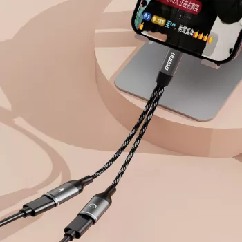 Dudao L13C+ 2-in-1 USB-C na USB-C adaptér s audiom a nabíjaním