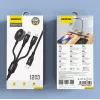 Dudao A12Max+ 3-in-1 multi-nabíjací kábel USB-C na Lightning + USB-C + Apple Watch, 100W PD, 1,2m, čierny