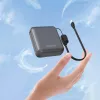 Dudao K22+ ultra kompaktná power banka 10000mAh 22.5W USB-C so šnúrkou/káblom - sivá