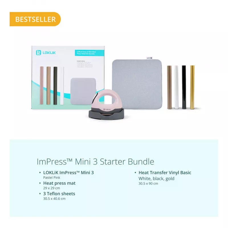 LOKLIK ImPress Mini 3 Heat Press - pastelová ružová
