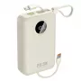 Powerbank Dudao K14+ 20000mAh 22,5W USB-C / USB-A s integrovanými Lightning a USB-C káblami - biela