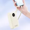Powerbank Dudao K14+ 20000mAh 22,5W USB-C / USB-A s integrovanými Lightning a USB-C káblami - biela