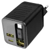Dudao A67EU GaN 67W nabíjačka s integrovaným výsuvným USB-C káblom, Power Delivery Quick Charge - čierna