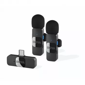 BOYA BY-V20 V2.0 bezdrôtový mikrofónový systém 2.4GHz - čierny