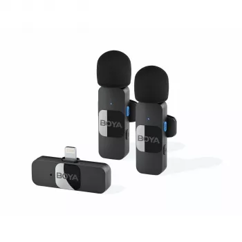 BOYA BY-V2 V2.0 2TX + 1RX bezdrôtový mikrofónový systém