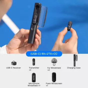 BOYA MAGIC-05 bezdrôtový mikrofón 2.4GHz USB-C - čierny