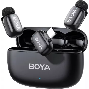 BOYA mini 2-02 bezdrôtový mikrofónový systém 2,4 GHz USB-C - čierny
