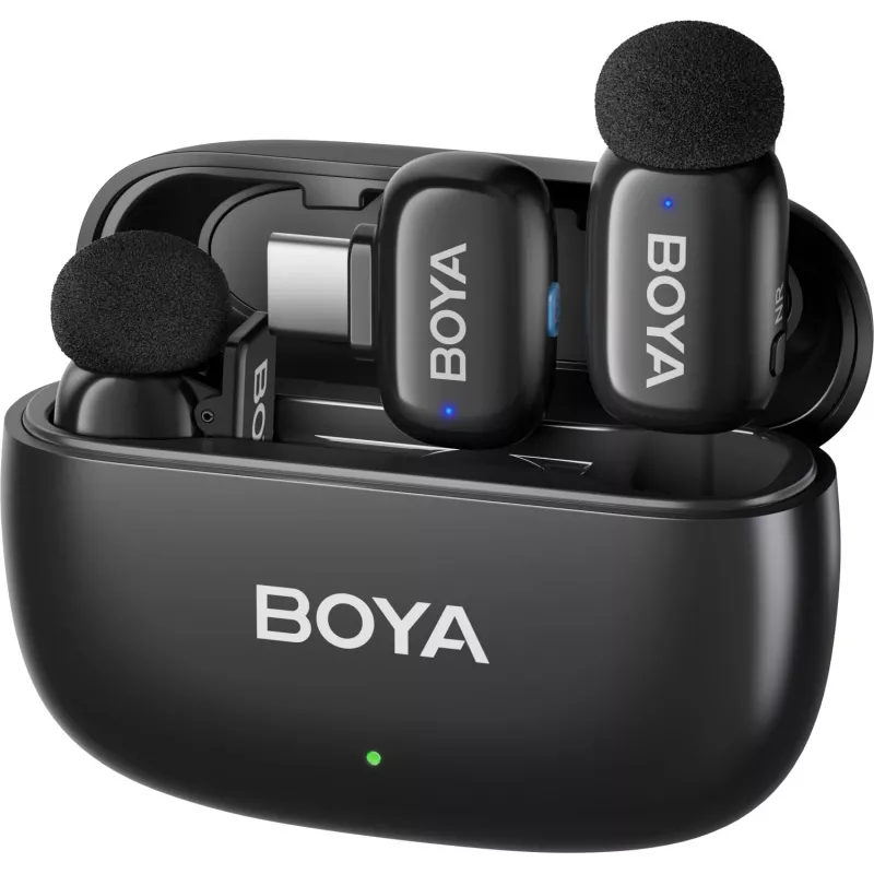 BOYA mini 2-02 bezdrôtový mikrofónový systém 2,4 GHz USB-C - čierny