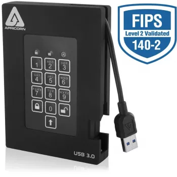 Apricorn Aegis Padlock Fortress A25-3PL256-2000F - šifrovaný pevný disk - 2 TB - externý (prenosný)