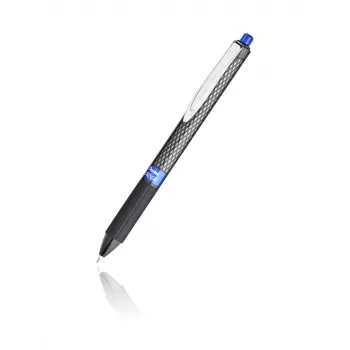 Pentel K497-C zasúvacie gélové pero - modrý atrament - 0,5 mm ihlový hrot - čierne telo - balenie 1 ks