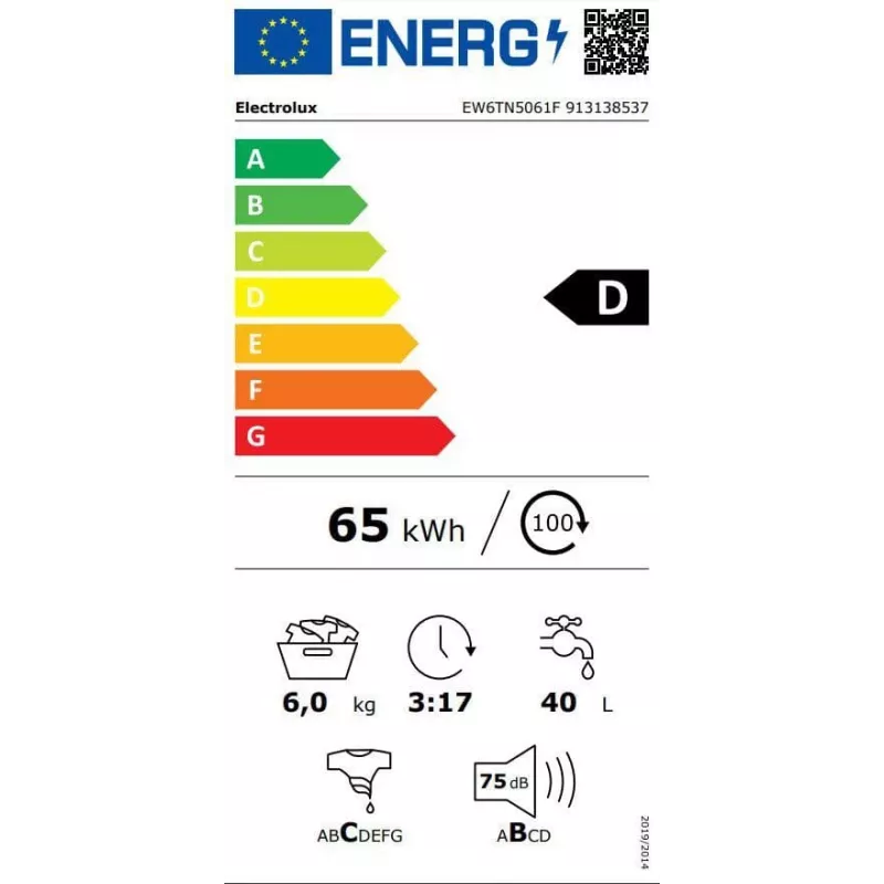 Electrolux EW6TN5061F práčka s horným plnením, 6 kg, 1000 ot/min, biela