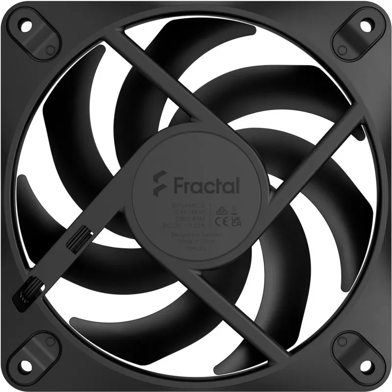 Fractal Design Dynamic 3-12 Reverse Black 120mm ventilátor do skrine (FD-F-DY3-1202)