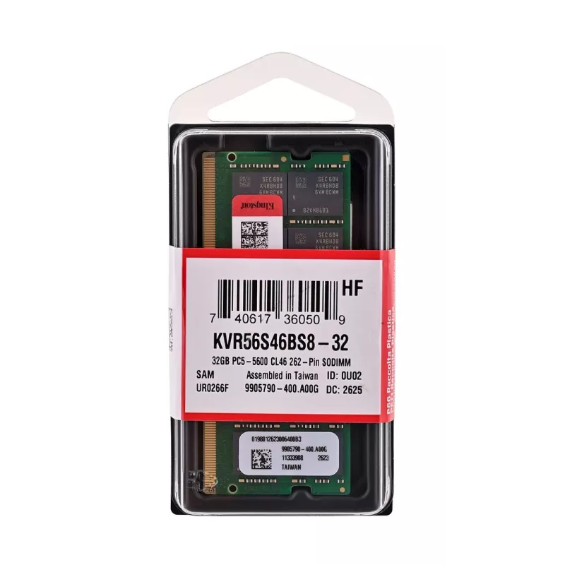 Kingston Technology KVR56S46BS8-32 32 GB DDR5 5600 MT/s SO-DIMM pamäťový modul