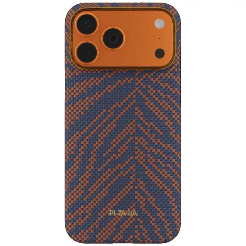 PITAKA Edge Case Breath of Veins pre iPhone 17 Pro Max, aramidové vlákno, horiaca oranžová, kompatibilné s MagSafe
