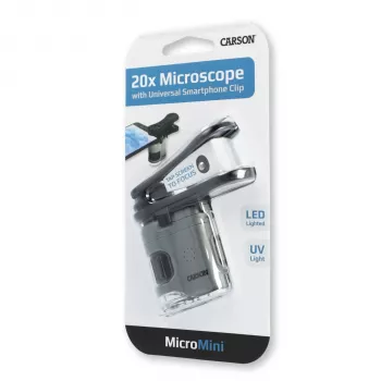 Carson MicroMini 20x prenosný ručný mikroskop s LED osvetlením - čierny
