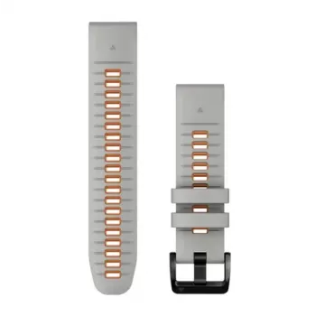 Silikónový remienok na hodinky Garmin QuickFit 22 mm, Mist Grey/Orange (010-13280-02)