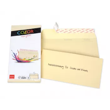ELCO Color obálka C5/6 (114 x 229 mm), bez okienka, samolepiaca, 100 g/m², šamois, 25 ks (74617.41)