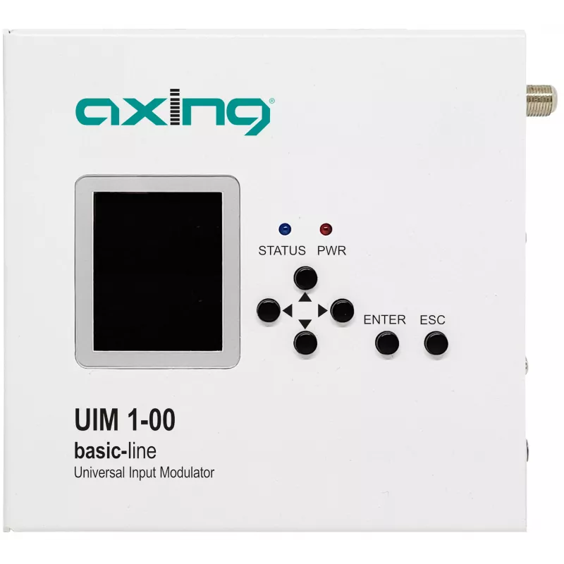 AXING UIM 1-00 univerzálny vstupný modulátor HDMI CVBS YPbPr na RF DVB-T/C