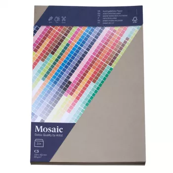 Artoz Papier Mosaic obálky DIN C5 bez okienka, cement, na vlhko lepené, 20 kusov (9439420-217)