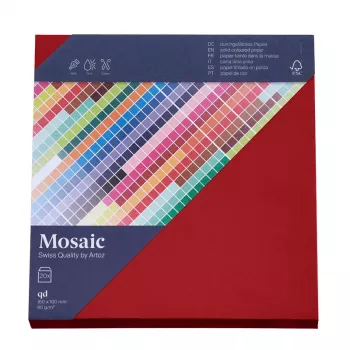 Artoz Mosaic štvorcové obálky ohnivočervená bez okienka lepené balenie 20 ks (155x155 mm, 100 g/m²)