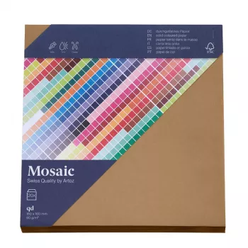 Artoz Papier Mosaic štvorcové obálky, prírodná, lepené, balenie 20 ks (155 x 155 mm)