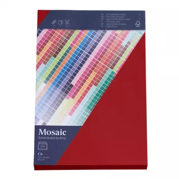 Artoz Papier Mosaic obálky DIN C6 bez okienka ohnivočervená na vlhko lepené 20 kusov