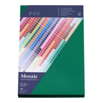 Artoz Papier Mosaic obálky DIN B6 bez okienka jedľovo zelená lepiaca na vlhko 20 ks
