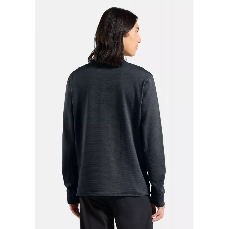 Odlo mikina Grid Fleece Mid Layer Full Zip - Black Melange, veľkosť L