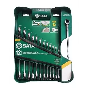 SATA 13-dielna sada obojstranných račňových vidlicových kľúčov s X-Beam dizajnom, metrická, 8-21 mm, chróm-vanádiová oceľ, puzdro Blow-Molded
