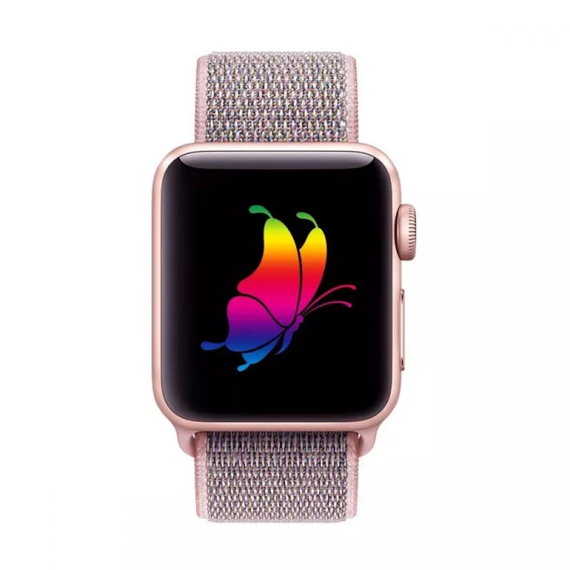 TECH-PROTECT Nylon Apple Watch 4 / 5 / 6 / 7 / 8 / SE (38 / 40 / 41 mm) Pink Sand Sport Loop remienok