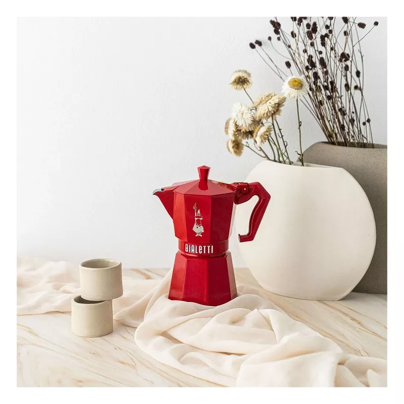 Bialetti MOKA EXCLUSIVE 6TZ červený espreso kávovar na sporák (9056)