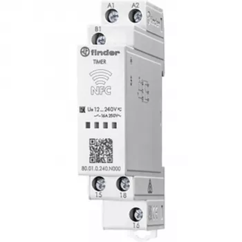 Finder 80.01.0.240.N000 Multifunkčné časové relé, 240 V AC/DC, 2 s - 24 h, 1 prepínací, skrutková svorka, 17,5 mm
