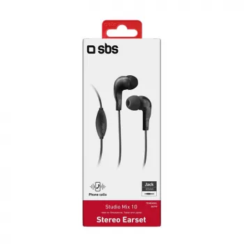 SBS TEINEARKL in-ear headset s mikrofónom - čierny - káblový - 1,2 m kábel - 3,5 mm jack - telefonovanie a hudba