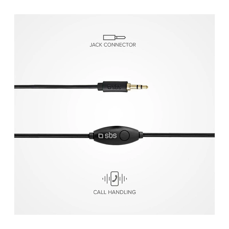 SBS TEINEARKL in-ear headset s mikrofónom - čierny - káblový - 1,2 m kábel - 3,5 mm jack - telefonovanie a hudba