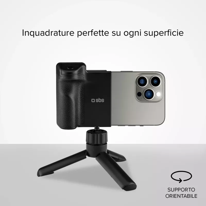 SBS Wireless Reflex Set BT smartfón vloggingová súprava s mini statívom, Bluetooth diaľkovou spúšťou a LED prstencovým svetlom, čierna