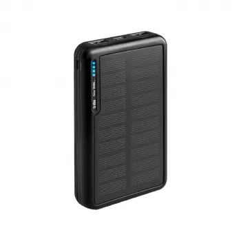 SBS solárna power banka USB/USB-C 10000 mAh čierna