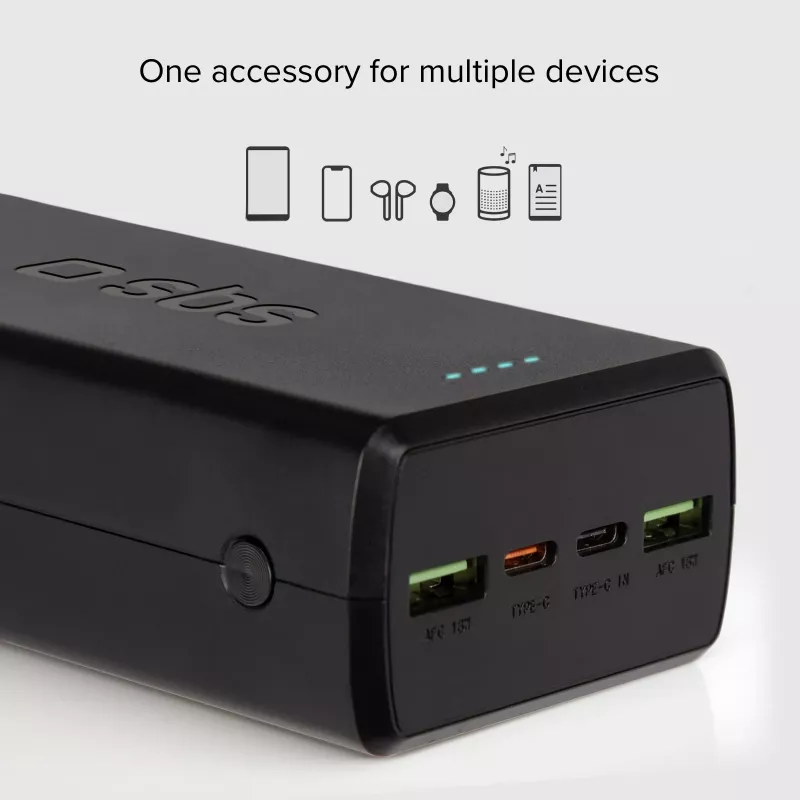 SBS power banka 30000 mAh Power Delivery 20W multi-port čierna