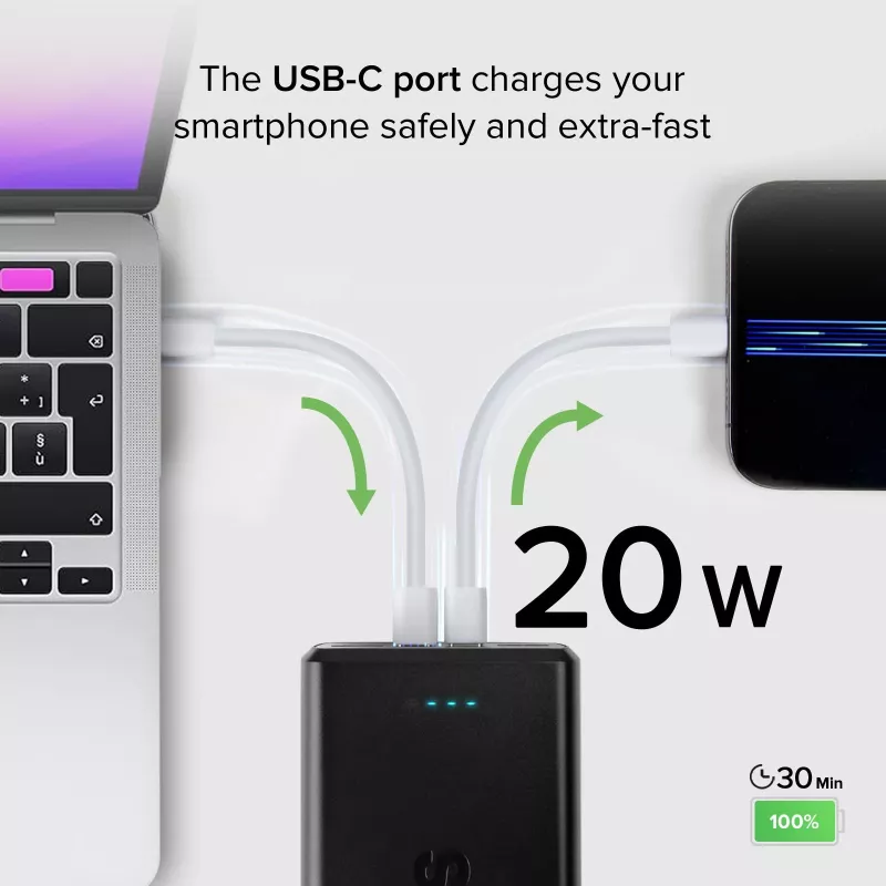 SBS power banka 30000 mAh Power Delivery 20W multi-port čierna
