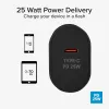 SBS TETR1CPD25 25W USB-C Power Delivery nástenná nabíjačka - čierna