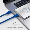 SBS TECABLE TISSUE TCCB USB-C na USB-C kábel 1,5 m 60W pletený - modrý