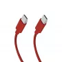 SBS TECABLETISSUETCCR USB-C na USB-C kábel 1,5 m 60 W pletený červený