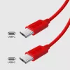 SBS TECABLETISSUETCCR USB-C na USB-C kábel 1,5 m 60 W pletený červený