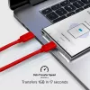 SBS TECABLETISSUETCCR USB-C na USB-C kábel 1,5 m 60 W pletený červený