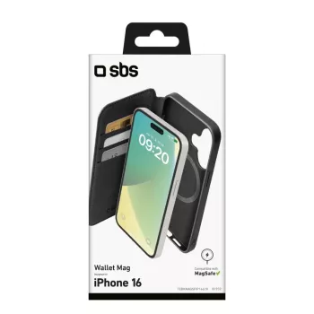 SBS Wallet kryt kompatibilný s MagSafe pre iPhone 16 čierny