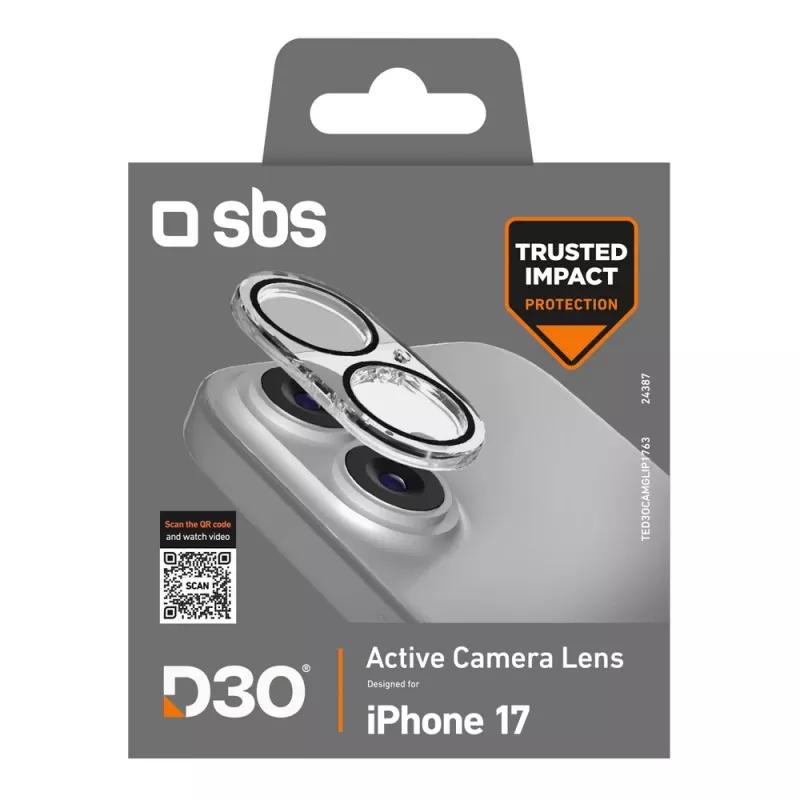 SBS sklenená ochrana objektívu fotoaparátu s D3O pre iPhone 17