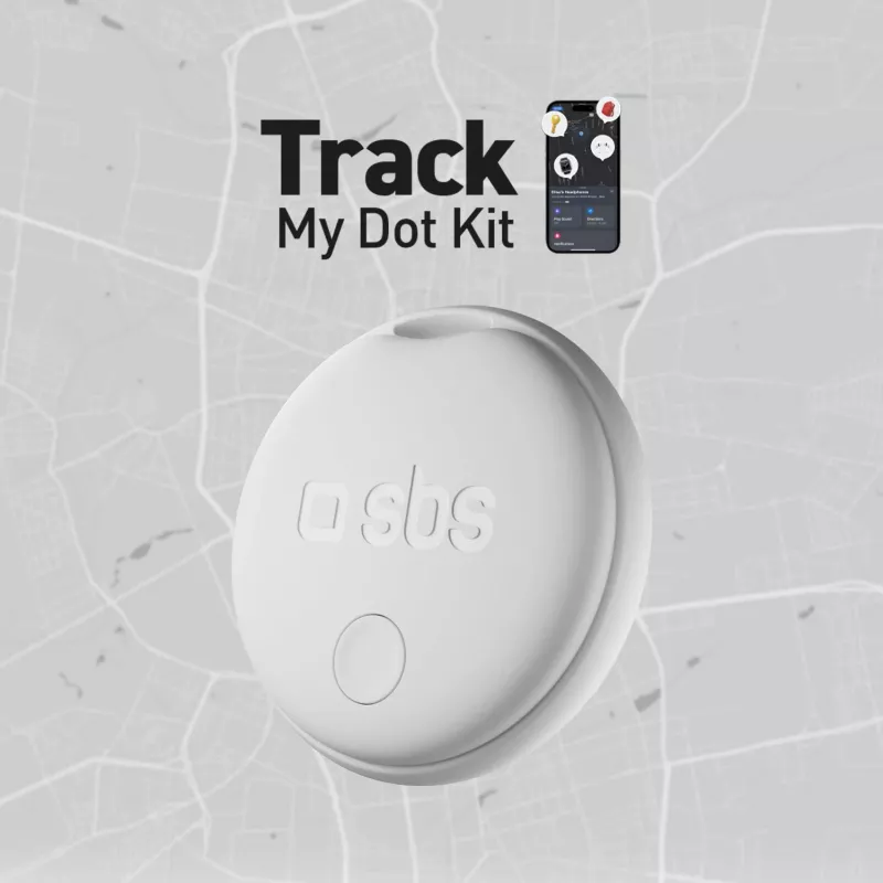 SBS Track My Circle tracker kompatibilný s Apple Find My - balenie 4 ks - biela