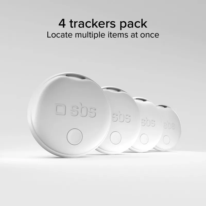 SBS Track My Circle tracker kompatibilný s Apple Find My - balenie 4 ks - biela
