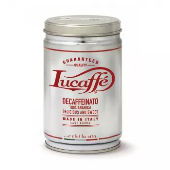LUCAFFE' Decaffeinato mletá káva 250g plechovka