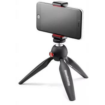 Manfrotto PIXI Smart mini statív s držiakom na smartfón – čierna
