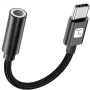 TECHLY USB-C na 3,5 mm audio adaptér s DAC, 12 cm, čierna